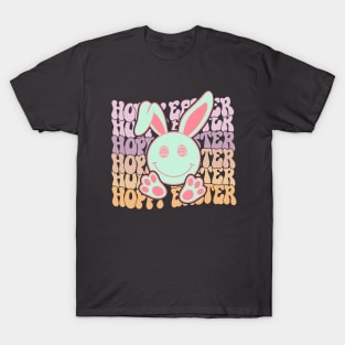 Hoppy Easter Funny Happy Bunny Easter Holiday 2024 Groovy T-Shirt